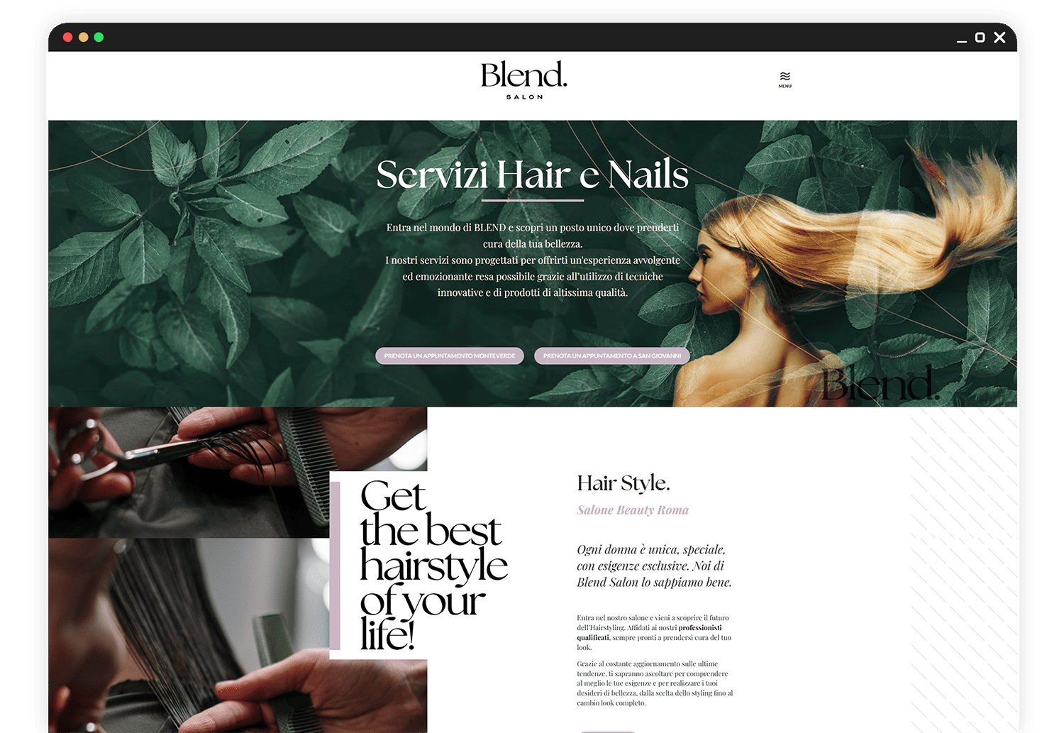 Creazione Sito Web Blend Salon - Portfolio