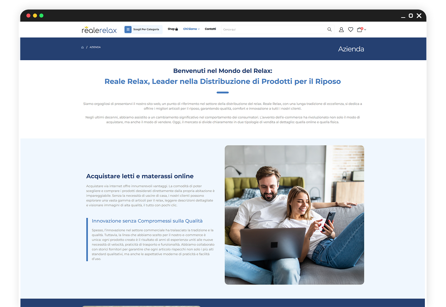 Progettazione Sito E-Commerce Reale Relax - Portfolio