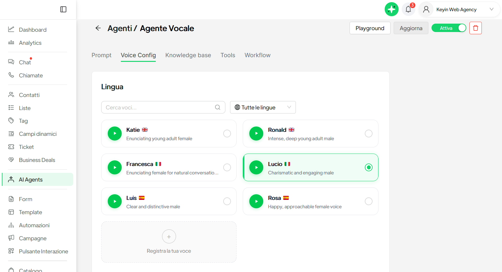 Configurazione, Prompt Engineering e Voice Tuning