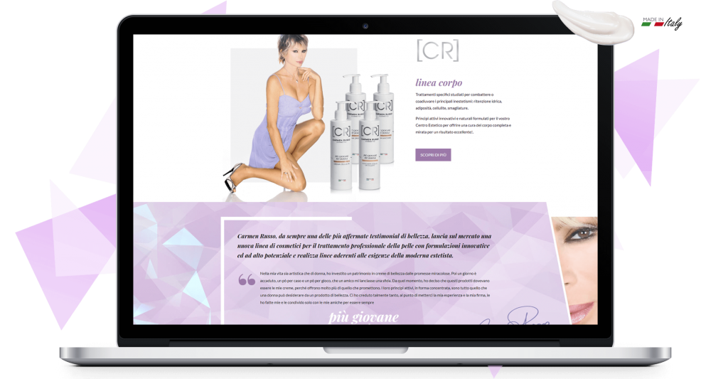 Carmen Russo Cosmetici Skin Care Portfolio Keyin Web Agency 